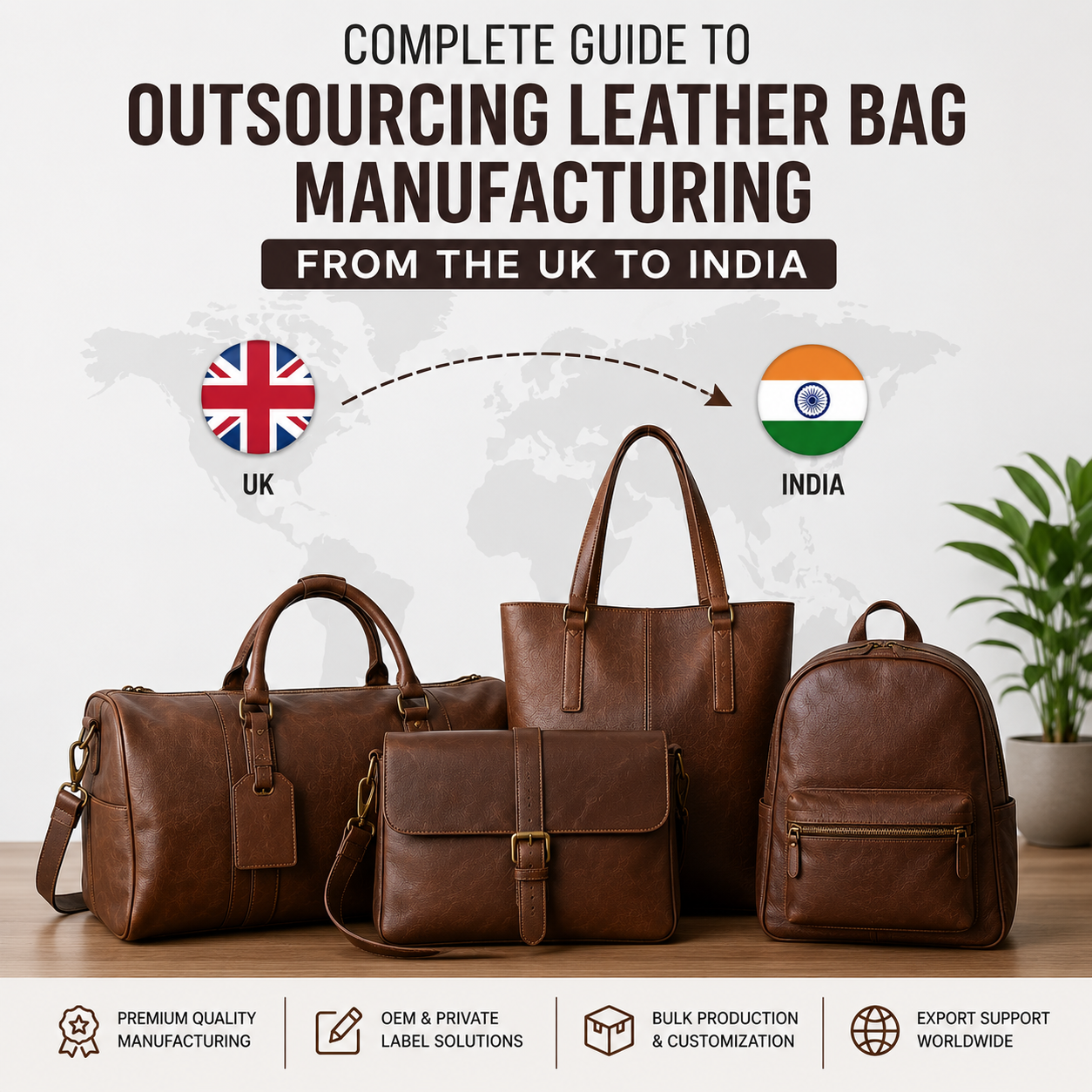 Outsourcing Leather Bag Manufacturing from the UK to India